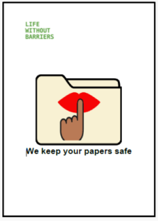 Easy English document for Life Without Barriers: We keep your papers safe