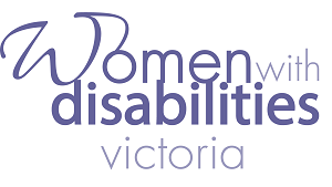 Women with Disabilities Victoria Logo. Name written in mauve