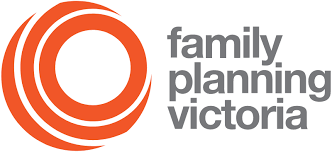 Logo 3 orange circles inside each other on left. Beside the circles are teh words Family Planning Victoria in 3 lines