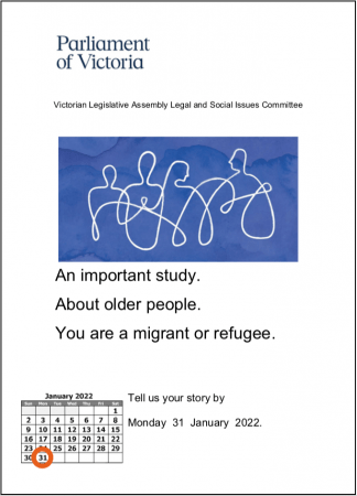 Access Easy English project. An important study. About older people. You are a migrant or refugee.