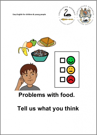 Access Easy English project. Problems with food. Tell us what you think