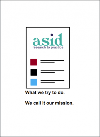 Access Easy English project. asid brochure. What we try to do.