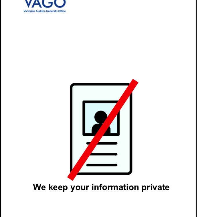 VAGO booklet front page: We keep your information private.