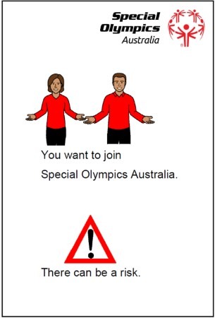 Special Olympics Australia Risk Waiver. Front cover.