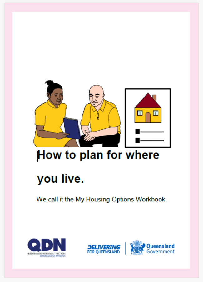 QDN How to plan for where you live Easy English. Front cover