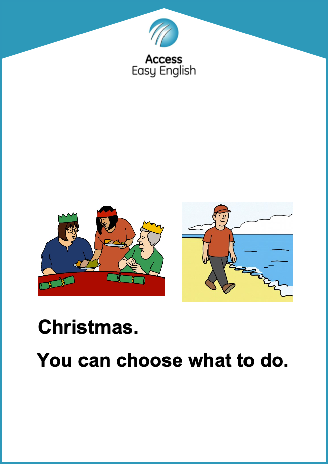 free Easy English document: Christmas. You can choose what to do.